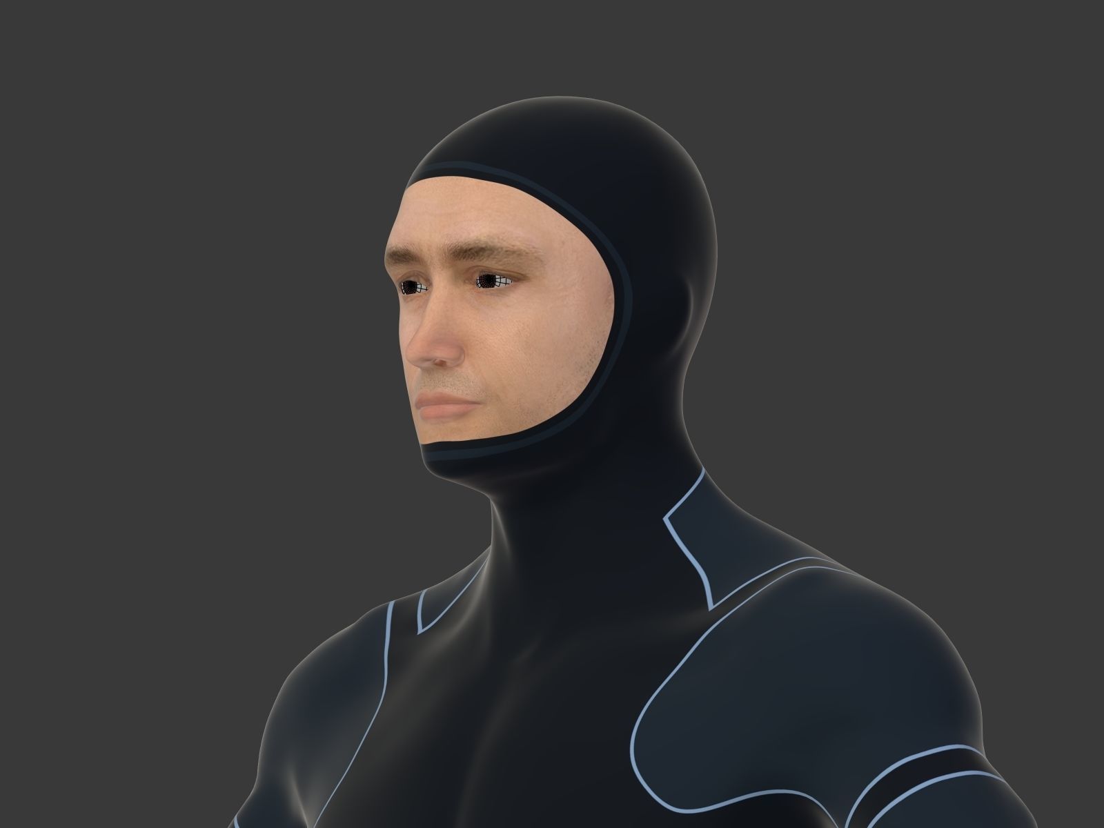 Scuba Diver Low-poly 3D model_24