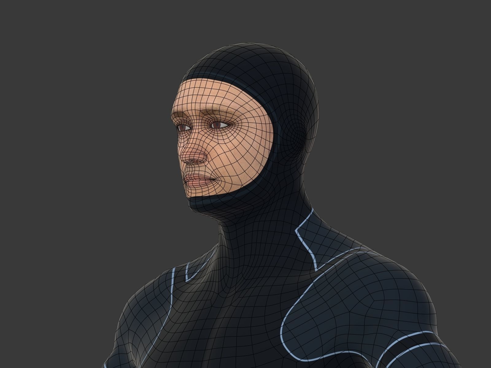 Scuba Diver Low-poly 3D model_23