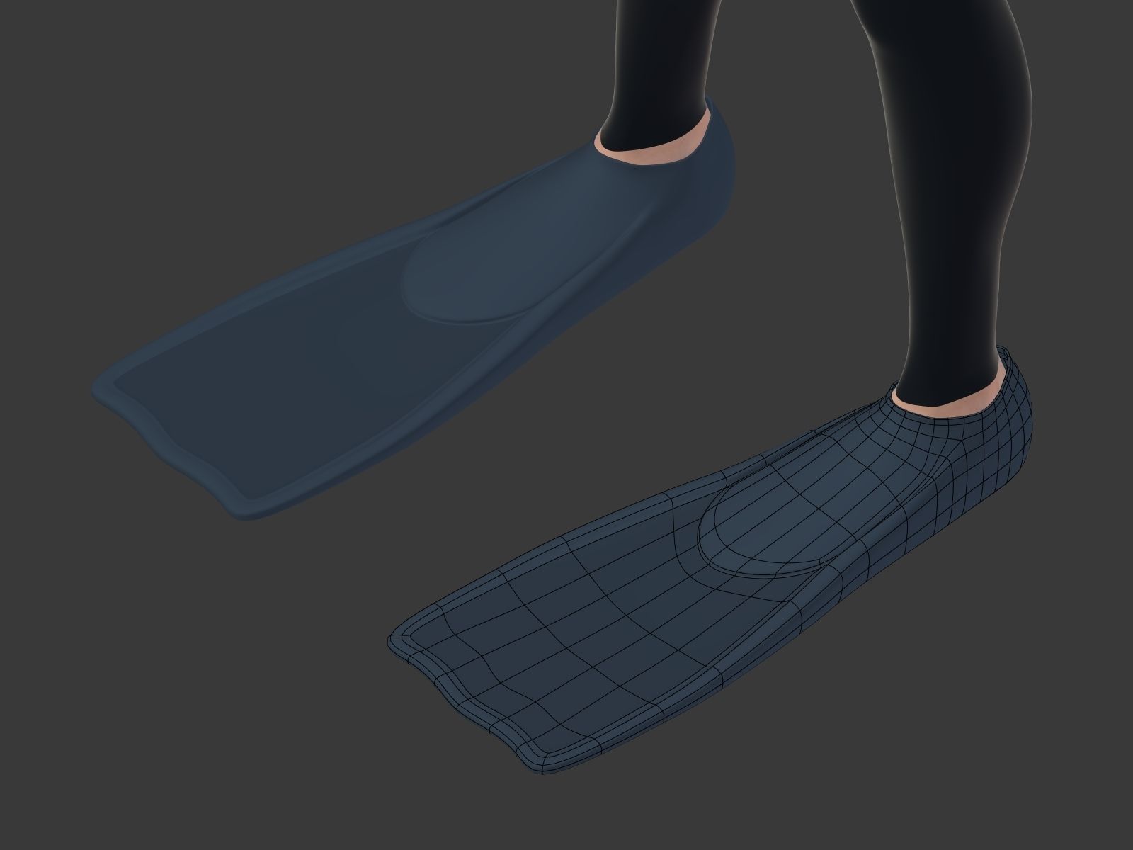 Scuba Diver Low-poly 3D model_36