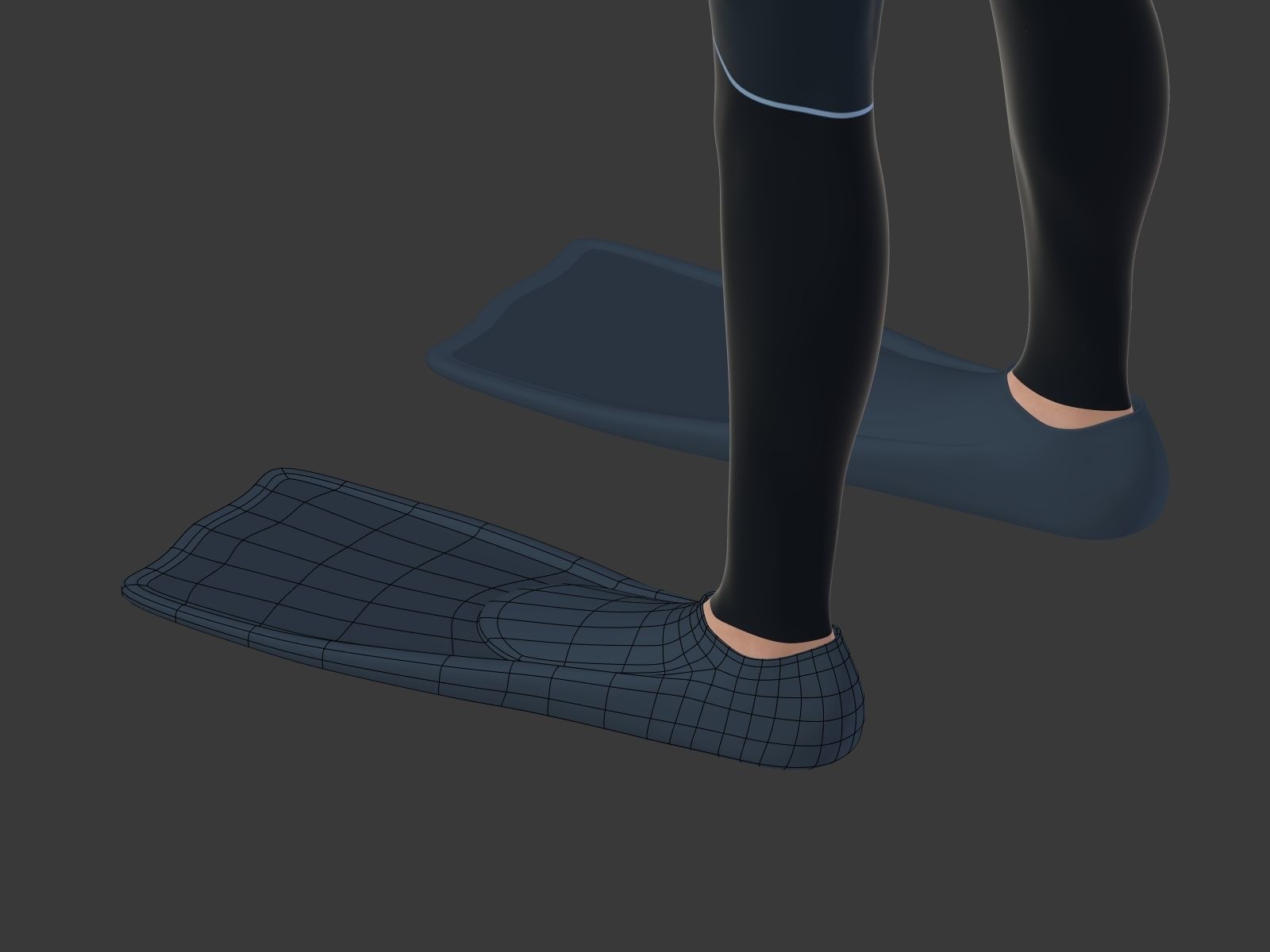 Scuba Diver Low-poly 3D model_38