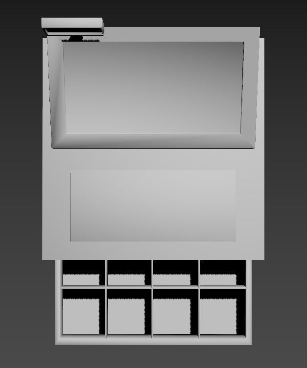 Cash Register cashier money buy receipt store modern compact  3D model_4