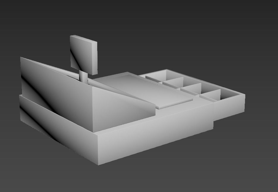 Cash Register cashier money buy receipt store modern compact  3D model_3