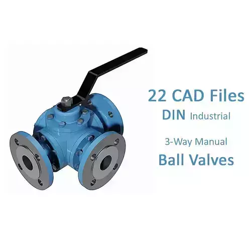 3-Way Manual Ball Valves - DIN Flanged Ends - 