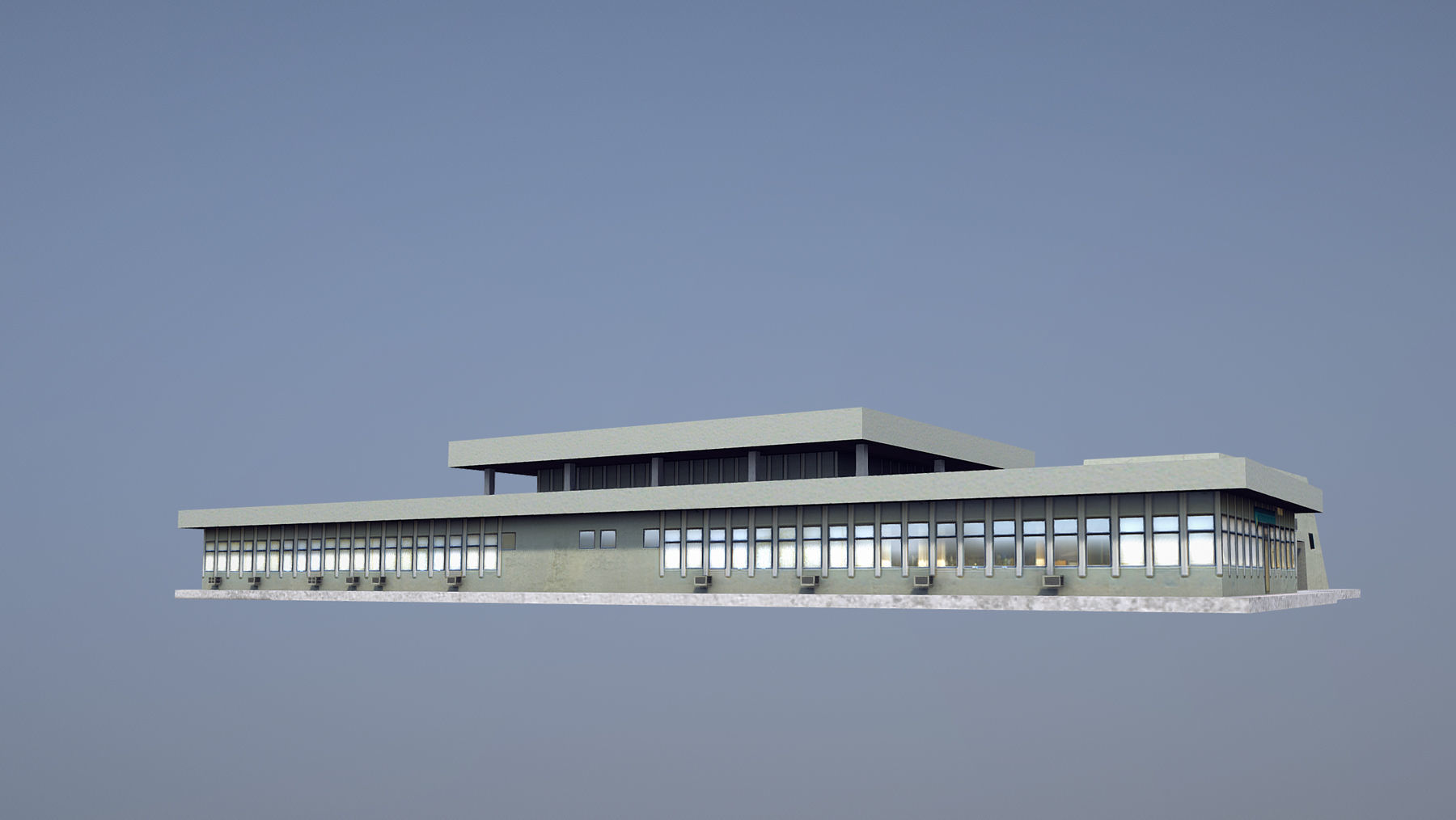 MilitaryBase PortoVelho Headquarters Low-poly 3D model_6