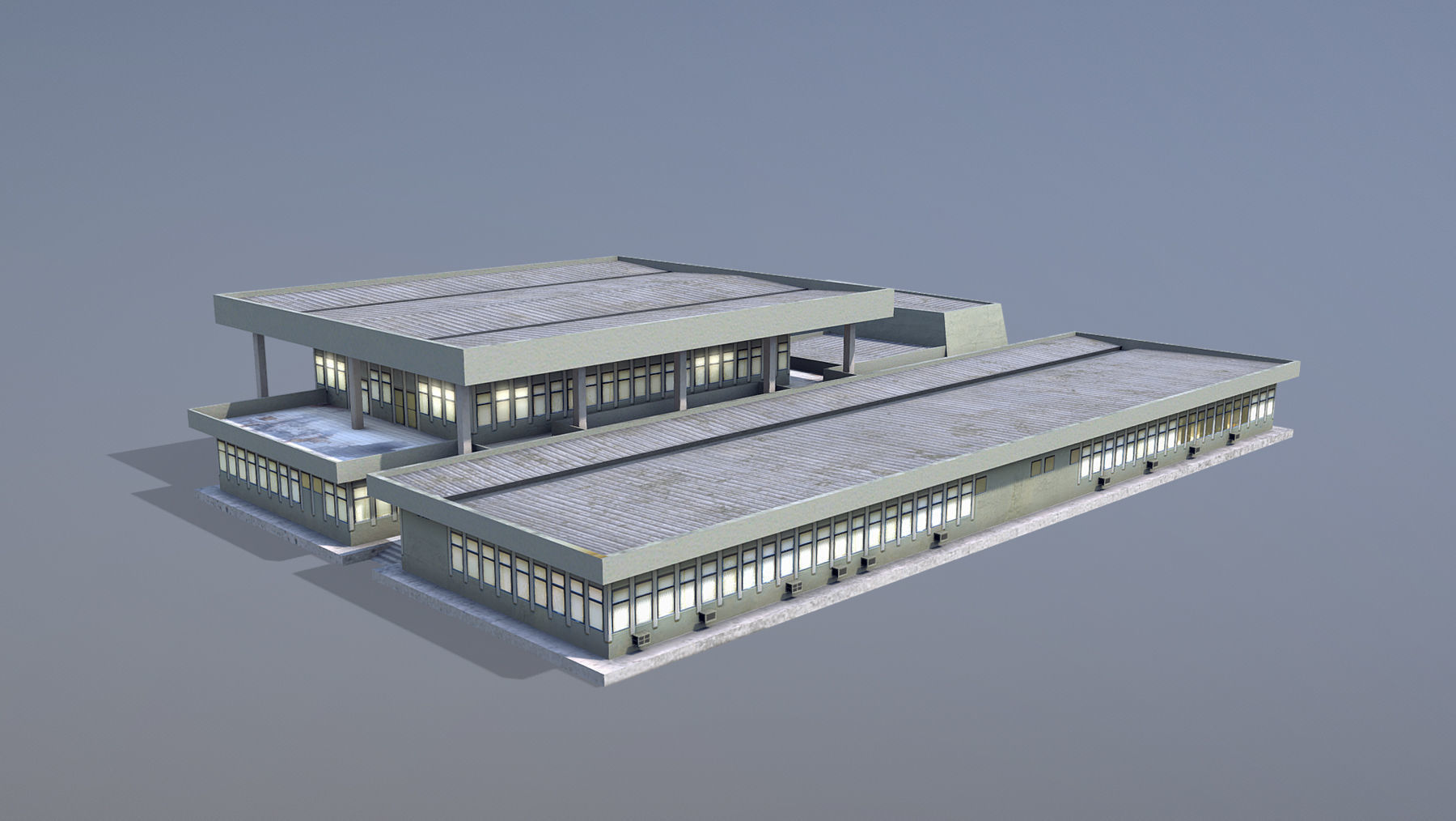 MilitaryBase PortoVelho Headquarters Low-poly 3D model_2