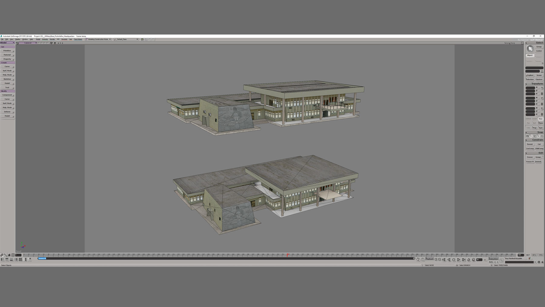 MilitaryBase PortoVelho Headquarters Low-poly 3D model_17
