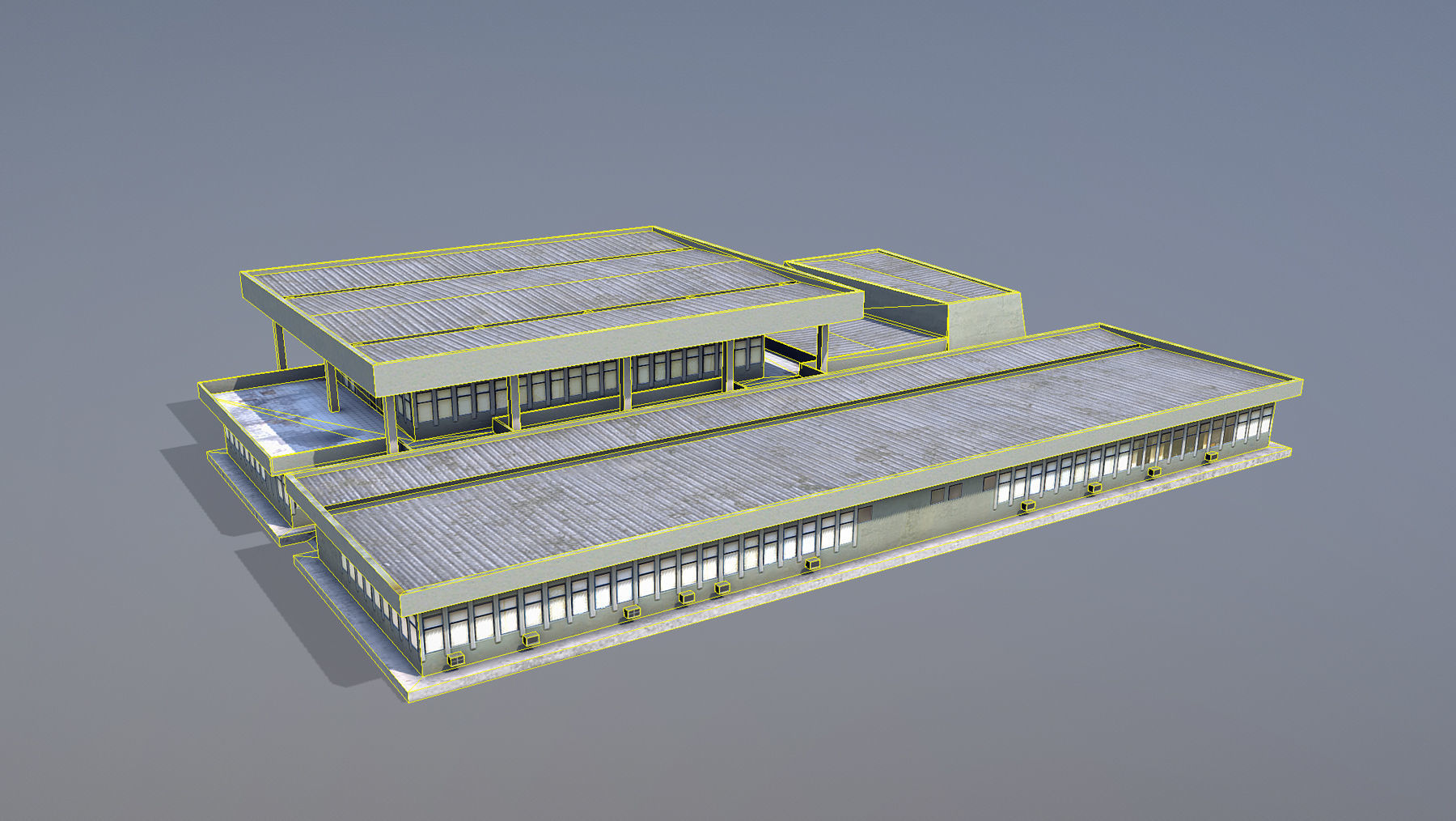 MilitaryBase PortoVelho Headquarters Low-poly 3D model_10