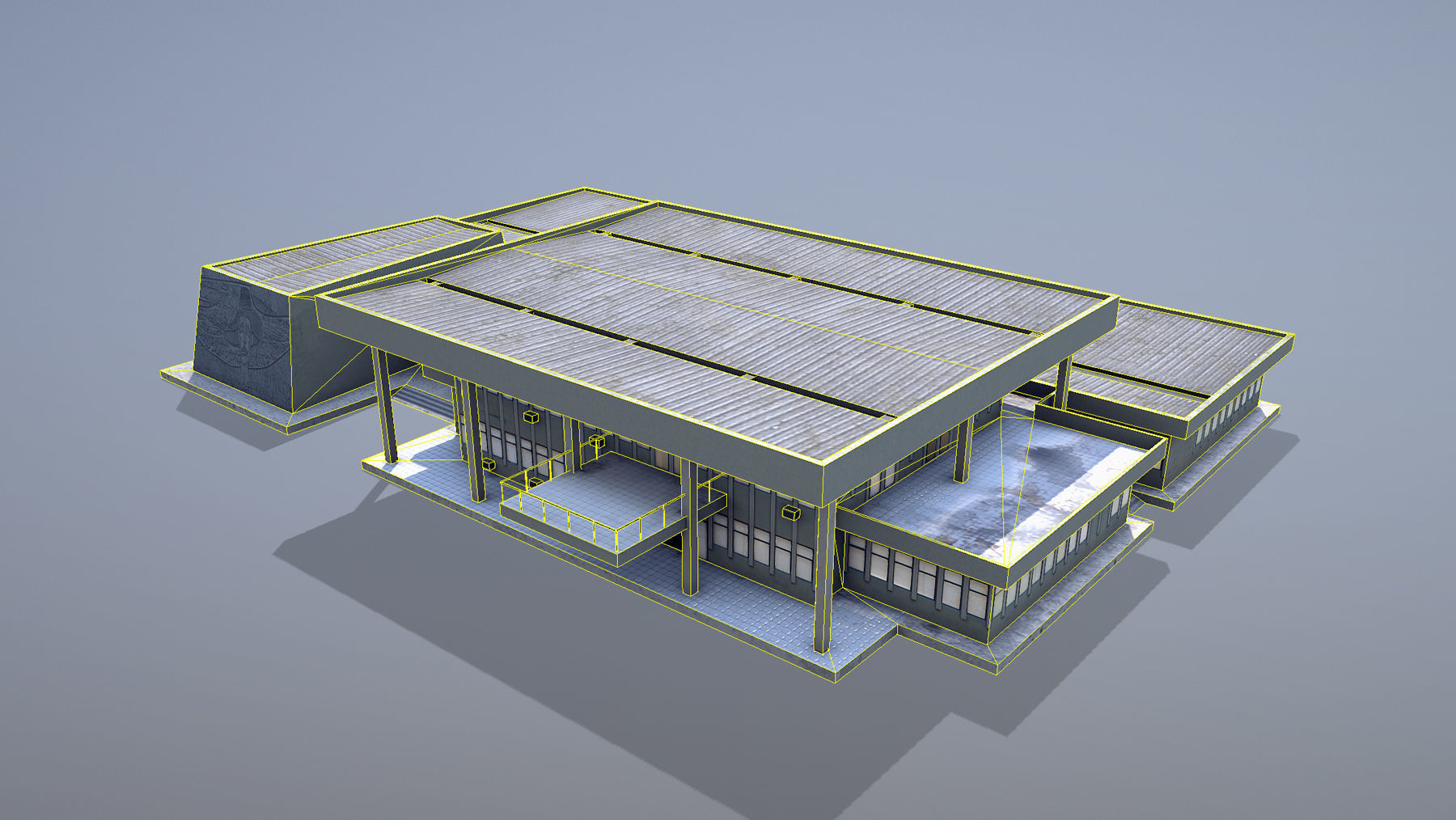 MilitaryBase PortoVelho Headquarters Low-poly 3D model_9