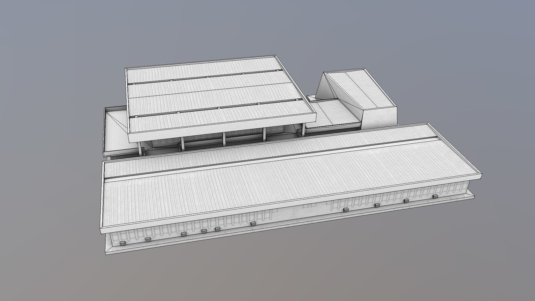 MilitaryBase PortoVelho Headquarters Low-poly 3D model_11