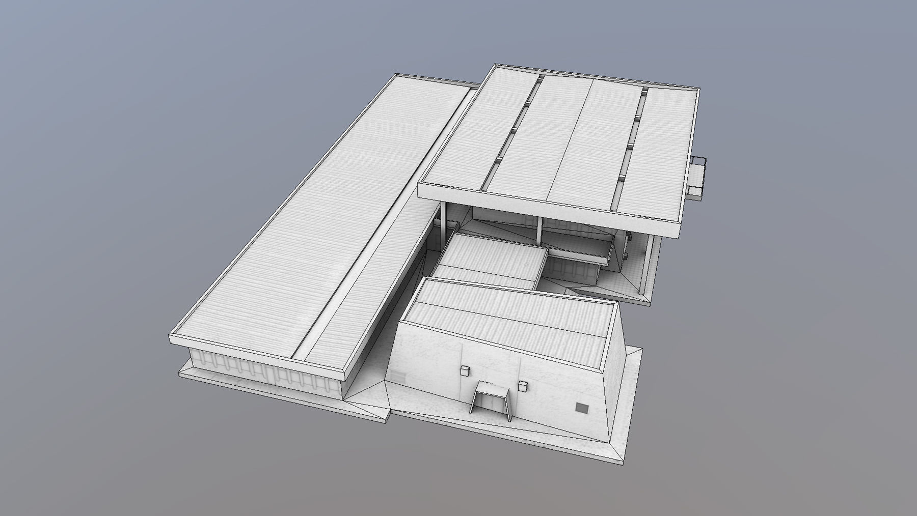 MilitaryBase PortoVelho Headquarters Low-poly 3D model_12