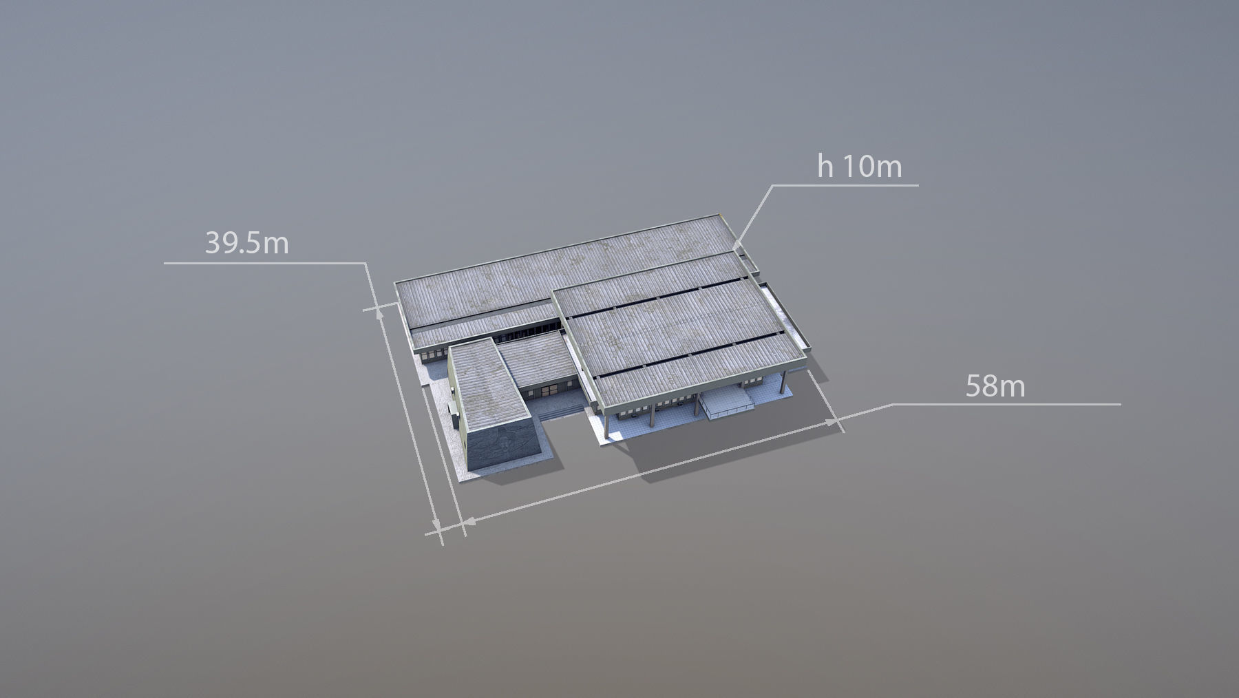 MilitaryBase PortoVelho Headquarters Low-poly 3D model_8