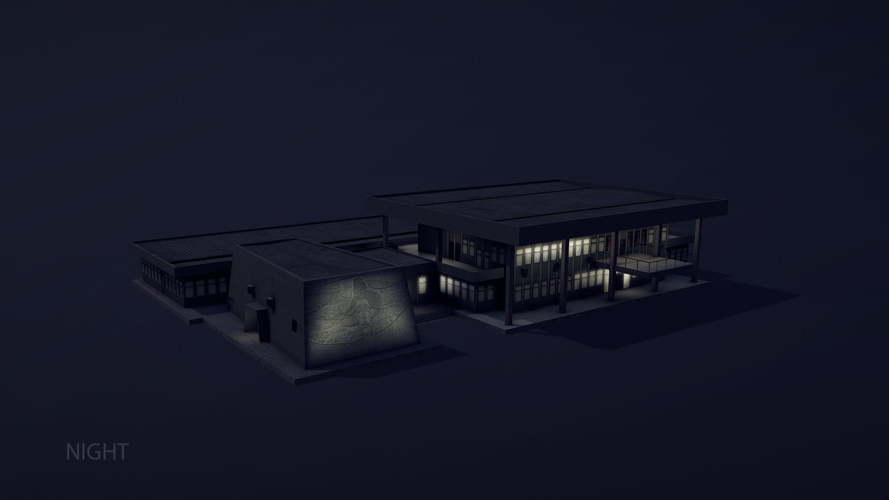 MilitaryBase PortoVelho Headquarters Low-poly 3D model_15