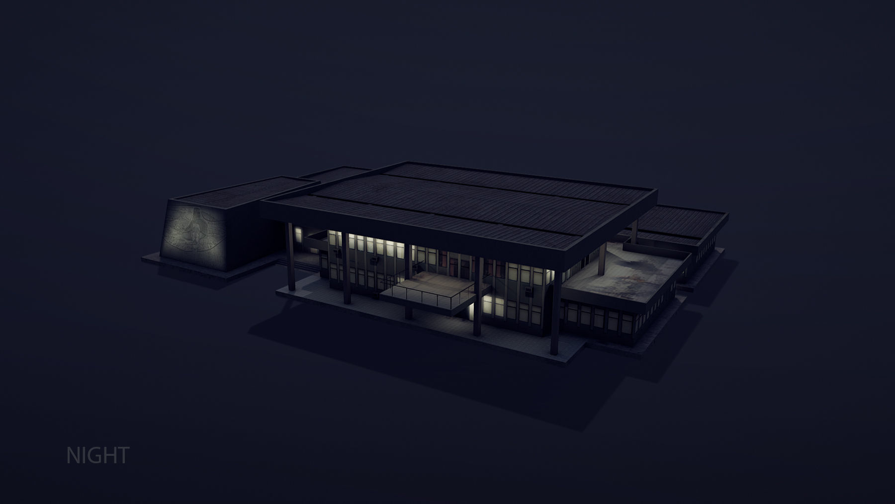 MilitaryBase PortoVelho Headquarters Low-poly 3D model_14