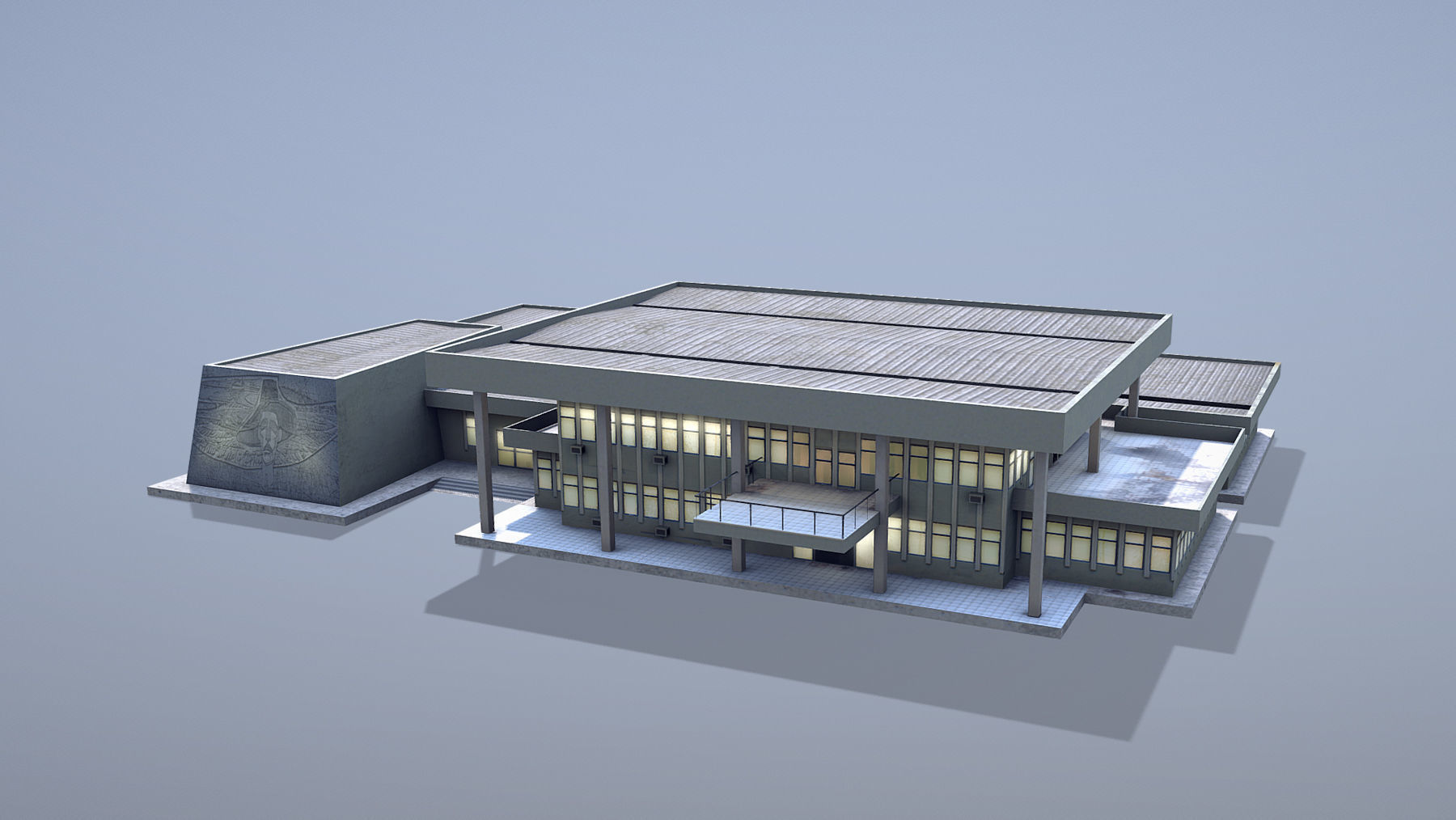 MilitaryBase PortoVelho Headquarters Low-poly 3D model_1