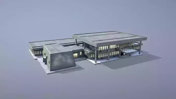 MilitaryBase PortoVelho Headquarters Low-poly 3D model