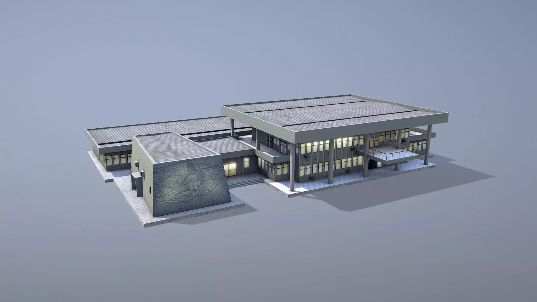 MilitaryBase PortoVelho Headquarters Low-poly 3D model_0