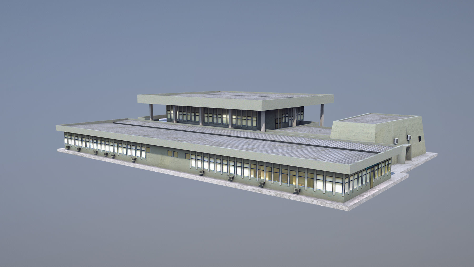 MilitaryBase PortoVelho Headquarters Low-poly 3D model_3