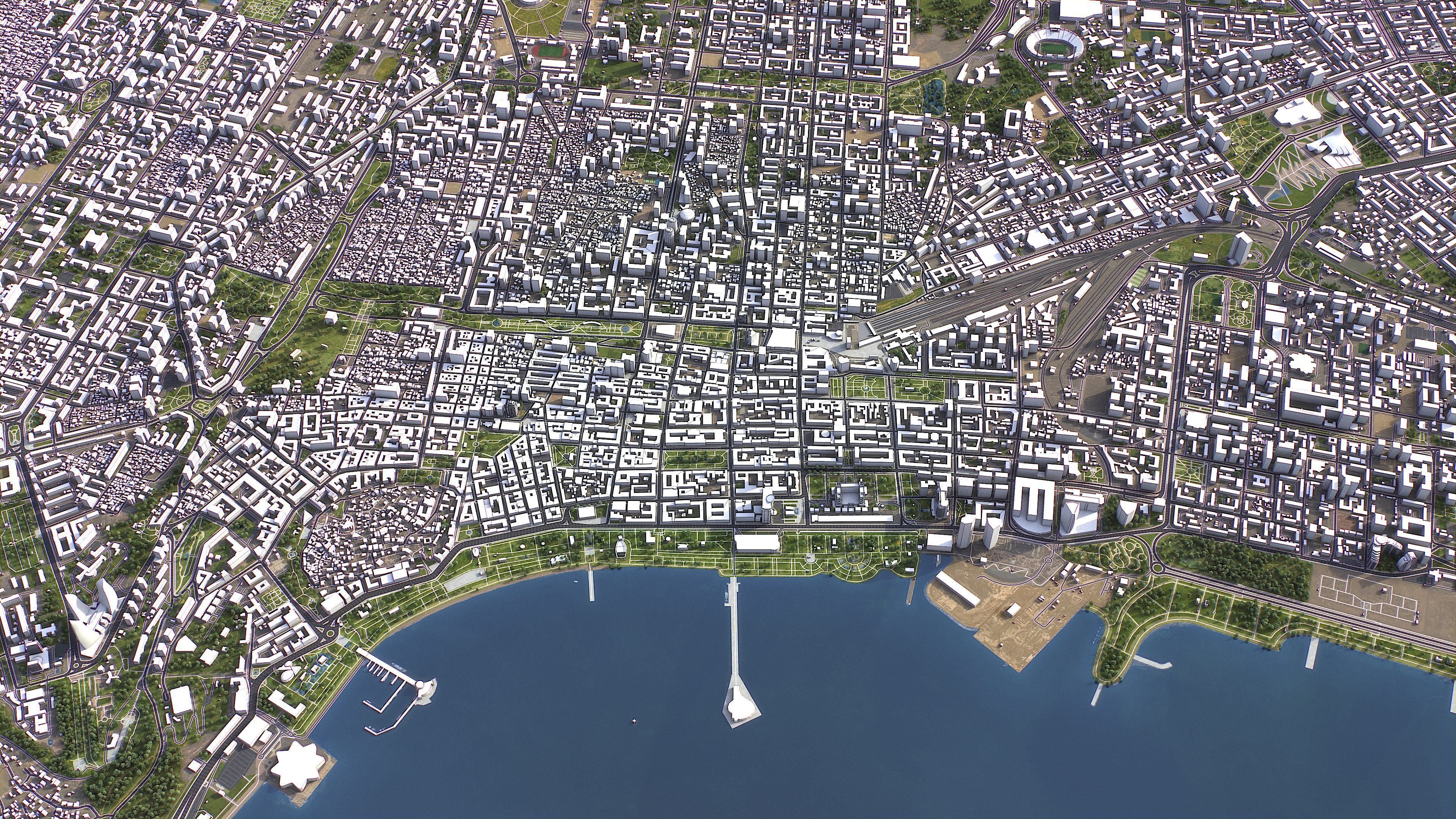 Baku - 3D City Model Low-poly 3D model_6