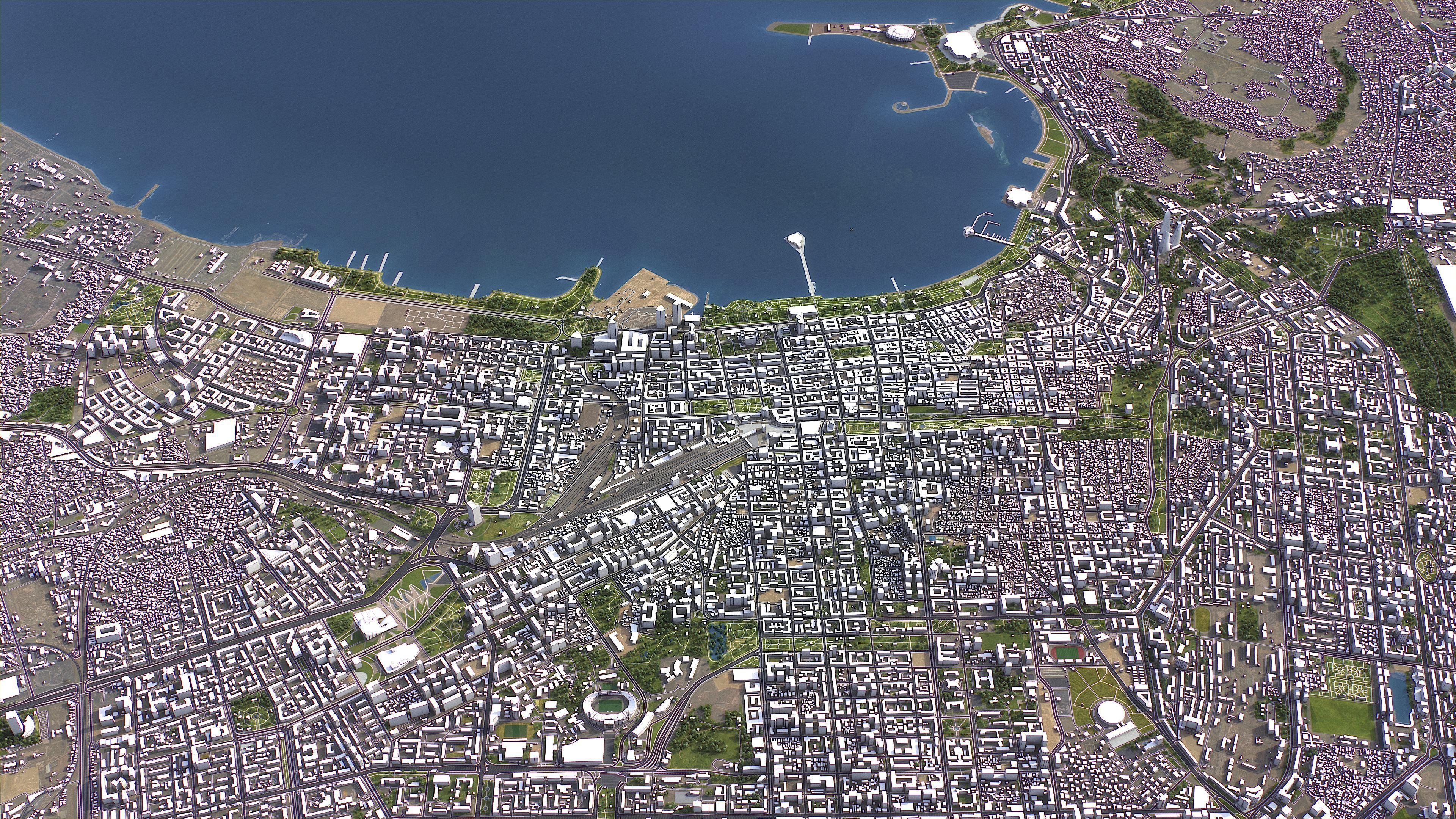 Baku - 3D City Model Low-poly 3D model_3