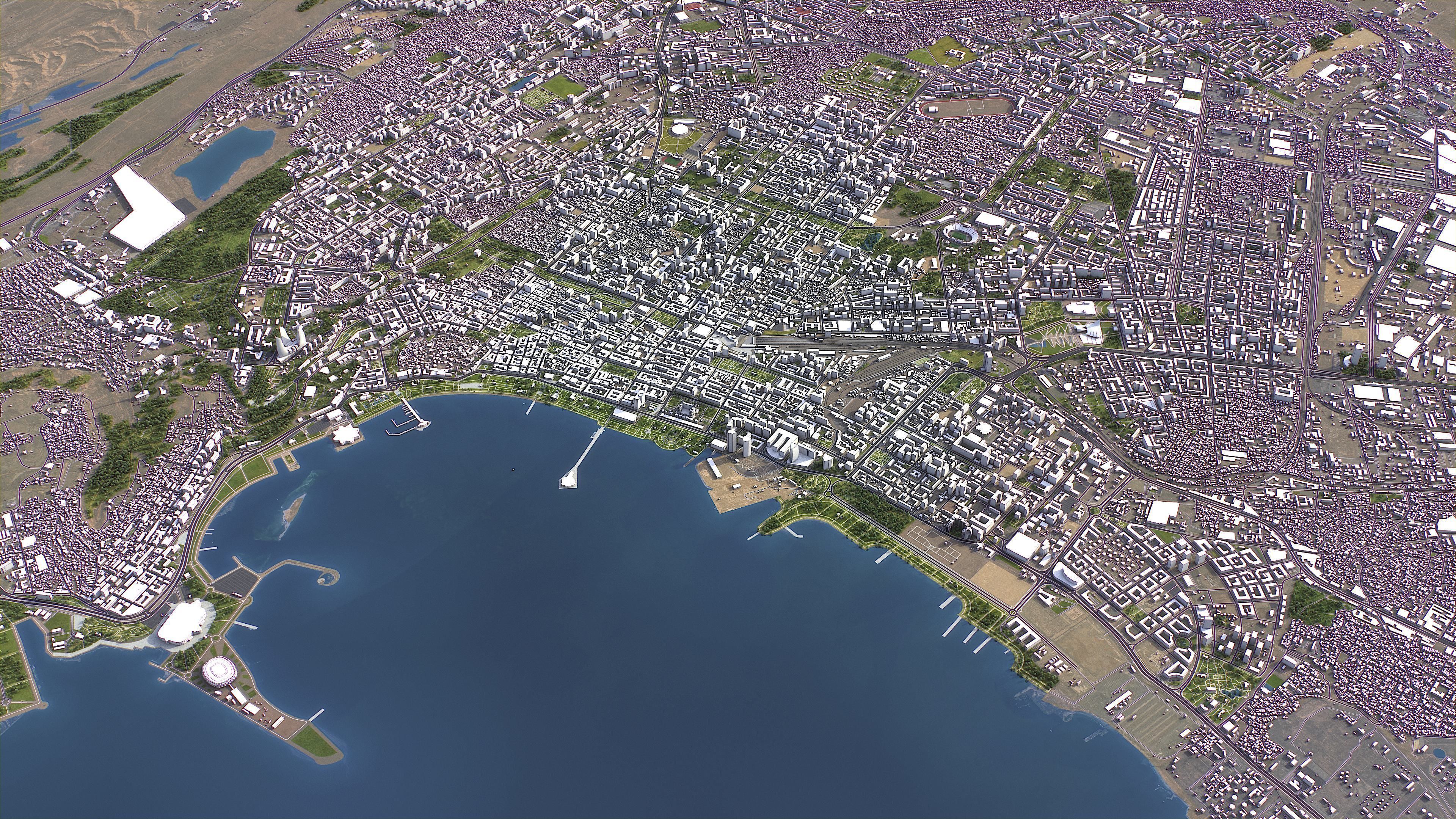Baku - 3D City Model Low-poly 3D model_5