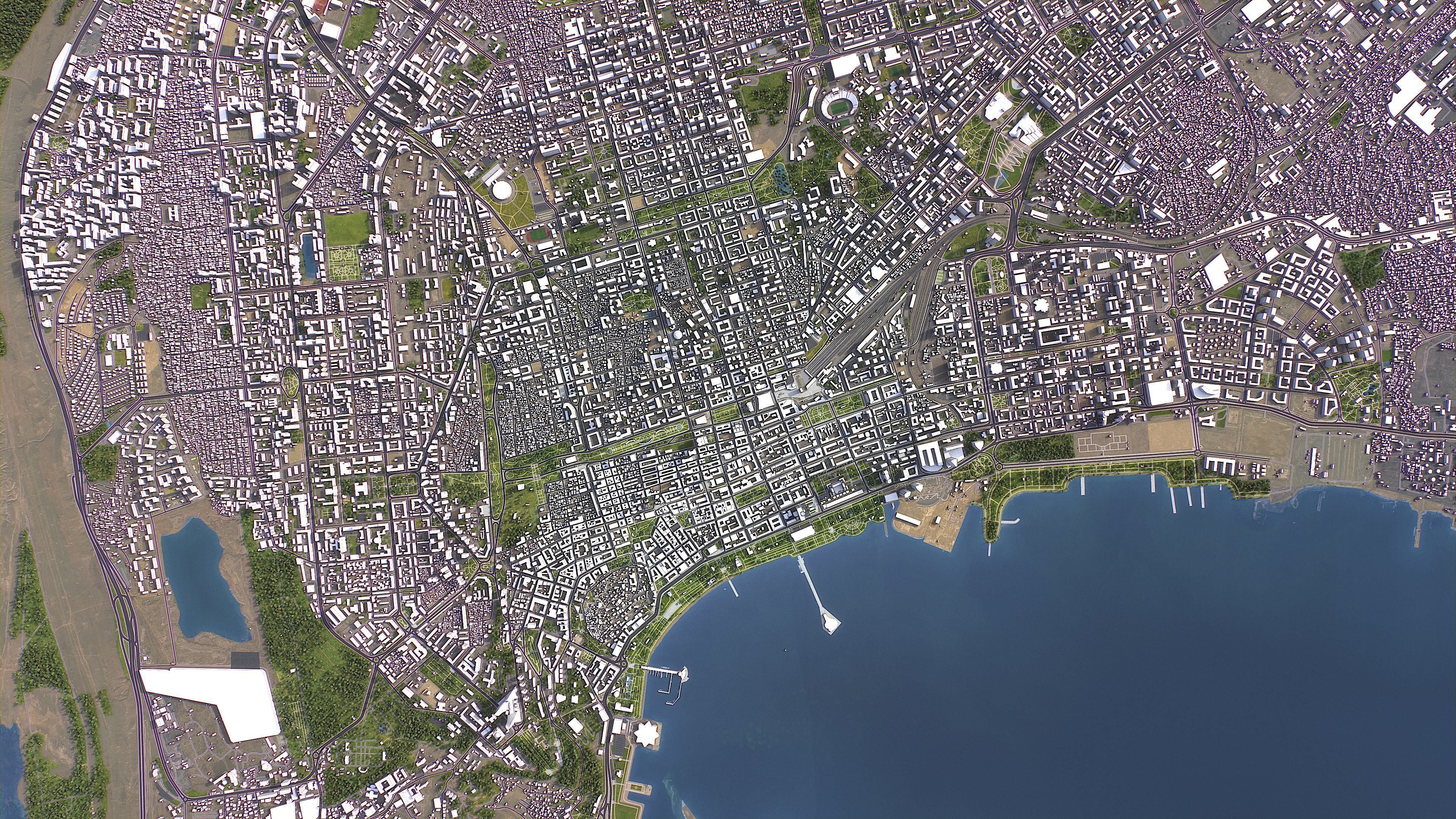 Baku - 3D City Model Low-poly 3D model_10