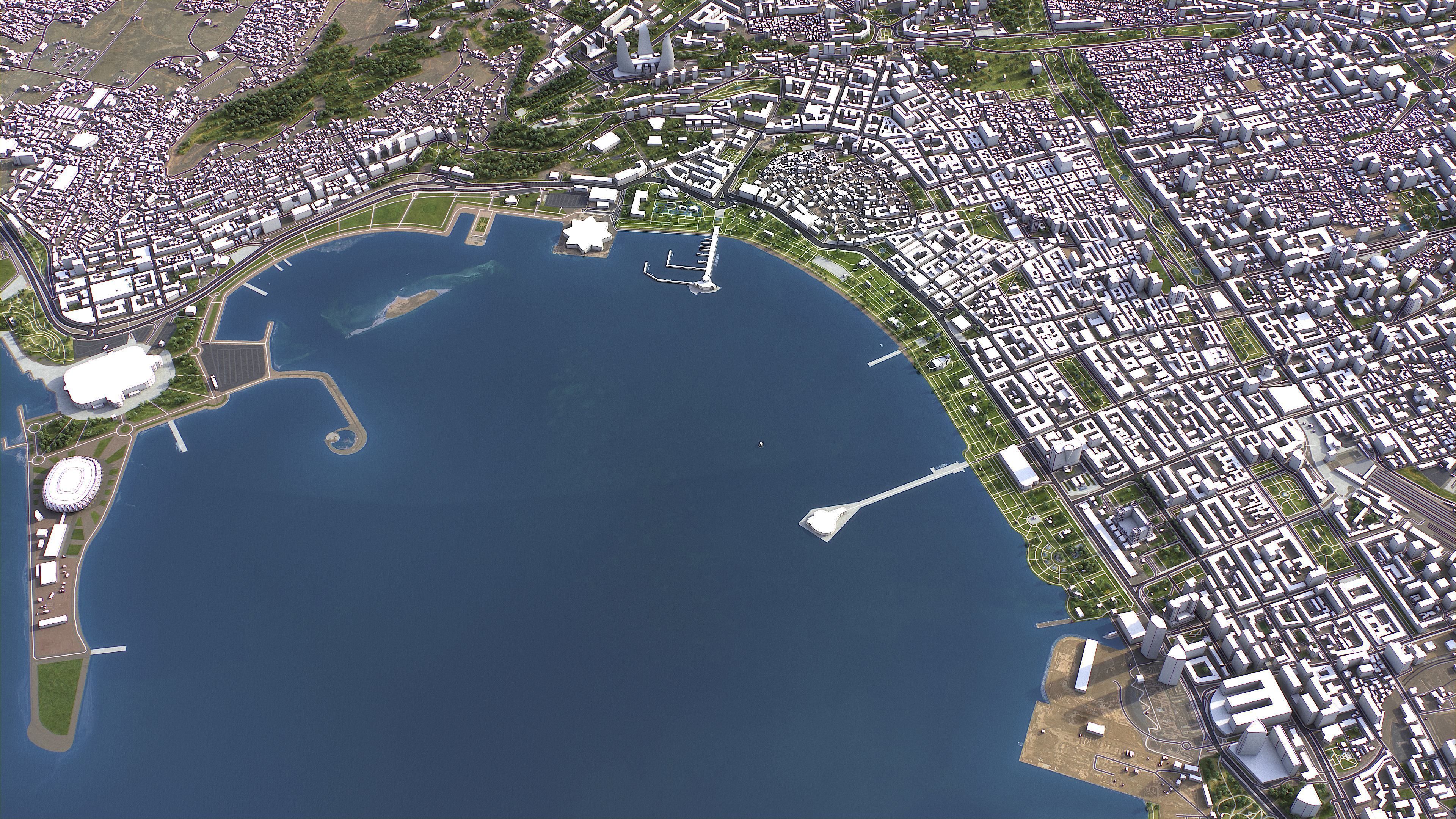 Baku - 3D City Model Low-poly 3D model_8