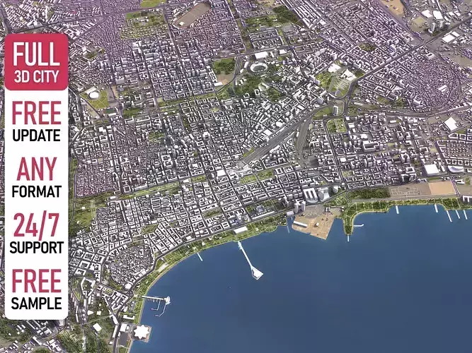 Baku - 3D City Model Low-poly 3D model