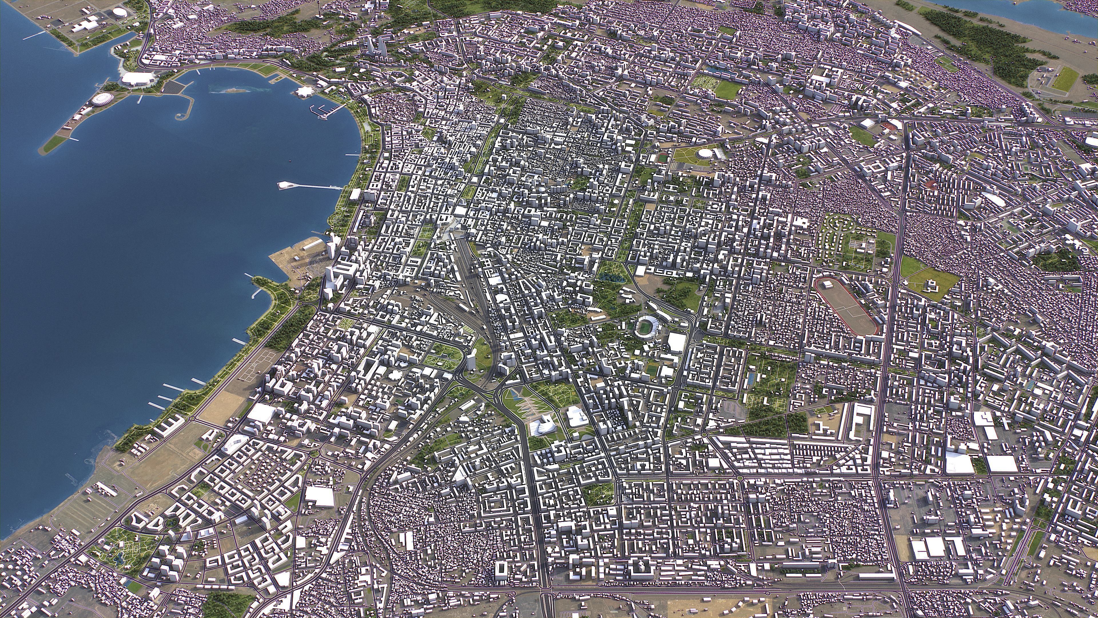 Baku - 3D City Model Low-poly 3D model_4