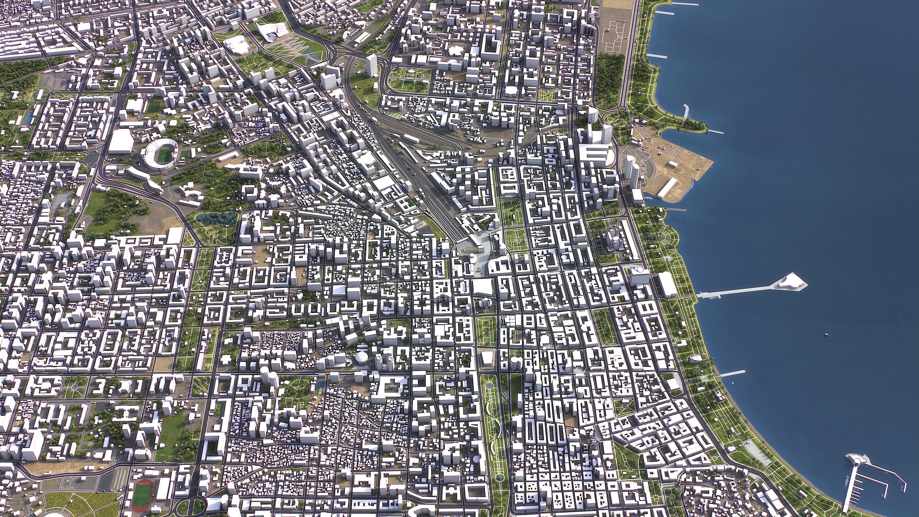 Baku - 3D City Model Low-poly 3D model_7