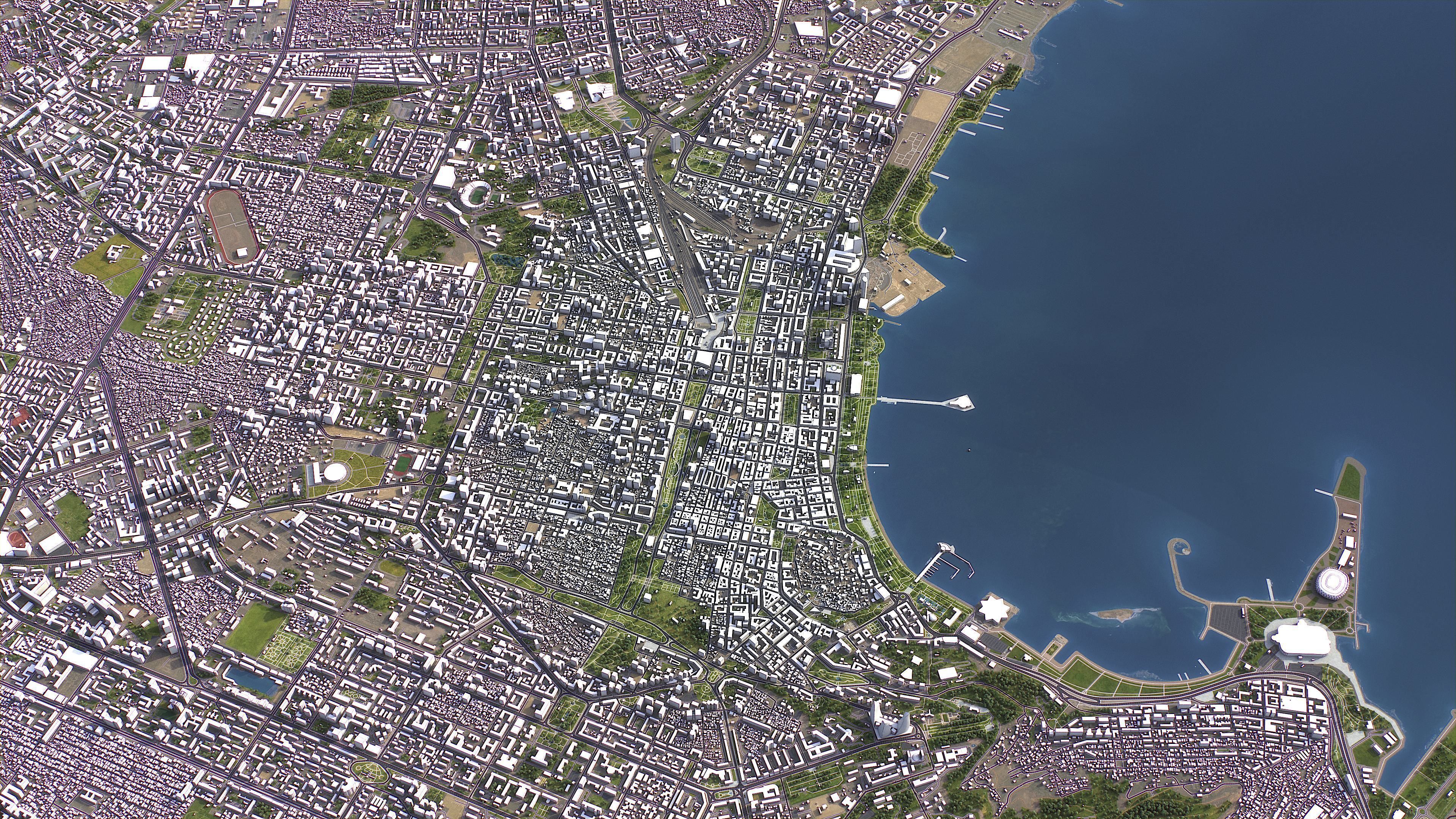 Baku - 3D City Model Low-poly 3D model_2