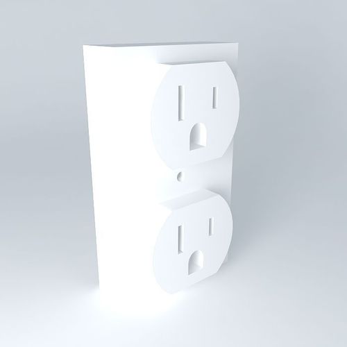 US 120 VAC Electrical Outlet free 3D Model .max .obj .3ds .fbx .stl