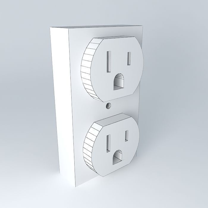 US 120 VAC Electrical Outlet free 3D Model .max .obj .3ds .fbx .stl