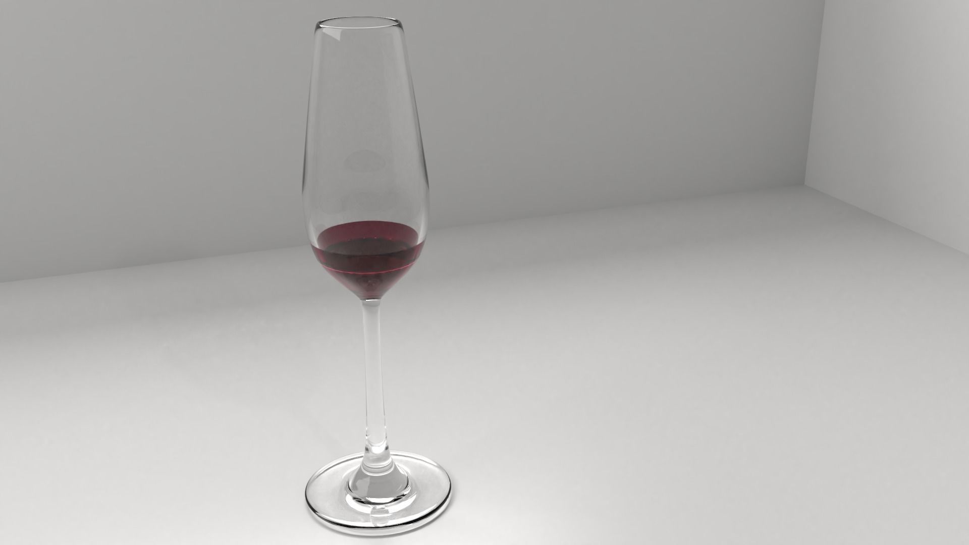 Champagne Glass 1 with Liquid 3D model_1