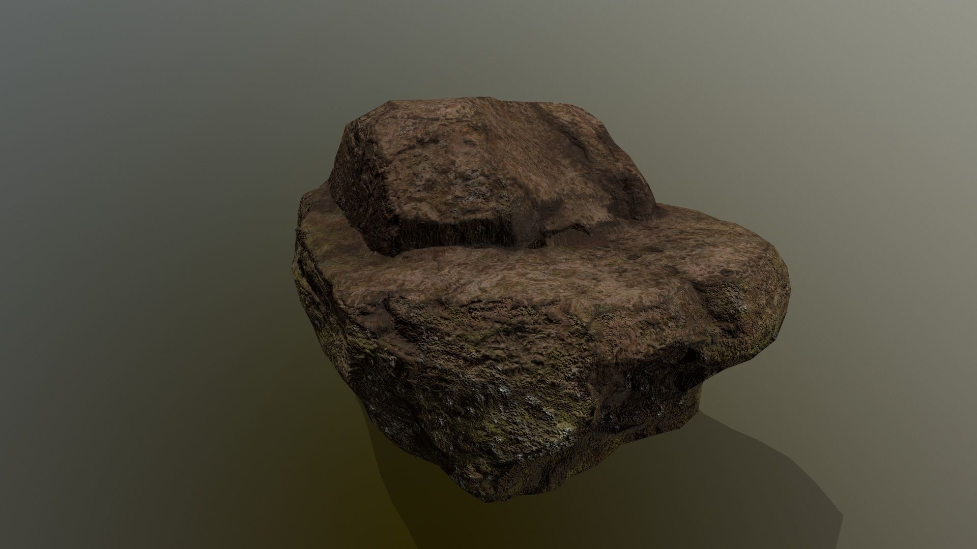 old rock Low-poly 3D model_1