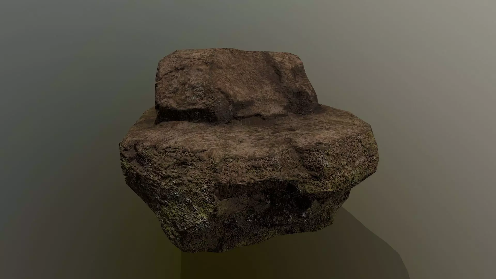 old rock Low-poly 3D model_0