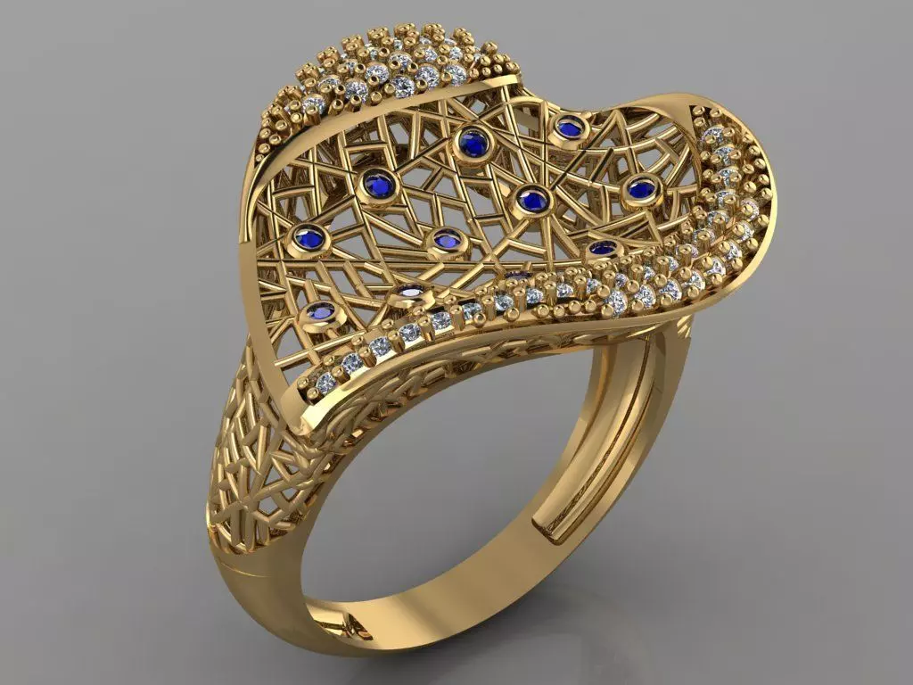 GC GOLD Y1016- Diamond gold Ring 3D print model