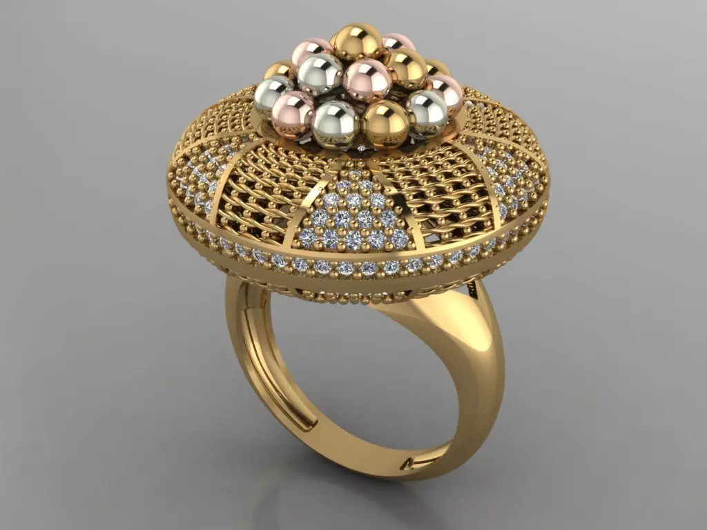 GC GOLD Y1018- Diamond dorica gold Ring 3D print model