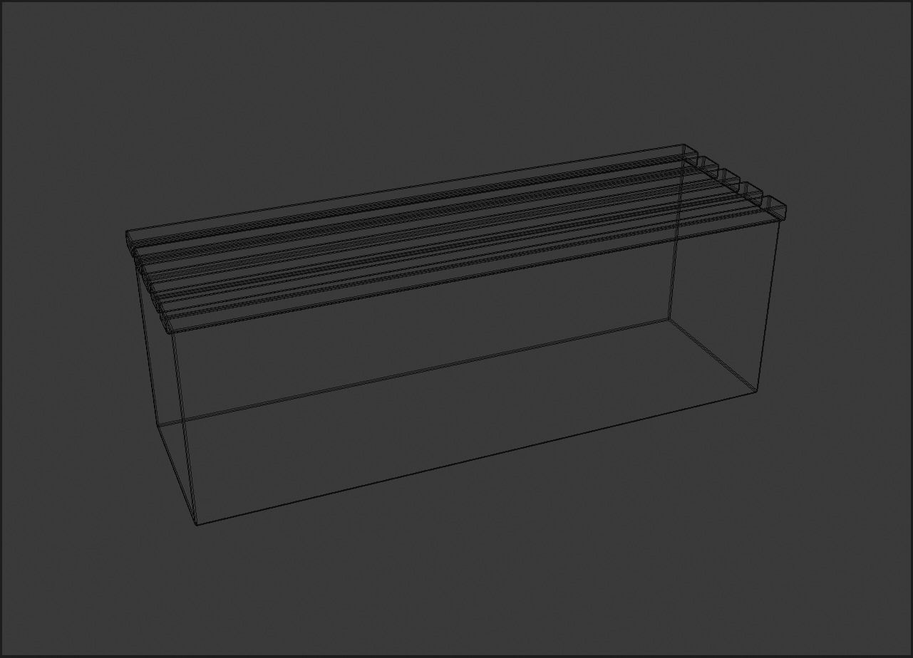 Gravel based park bench Free low-poly 3D model_3