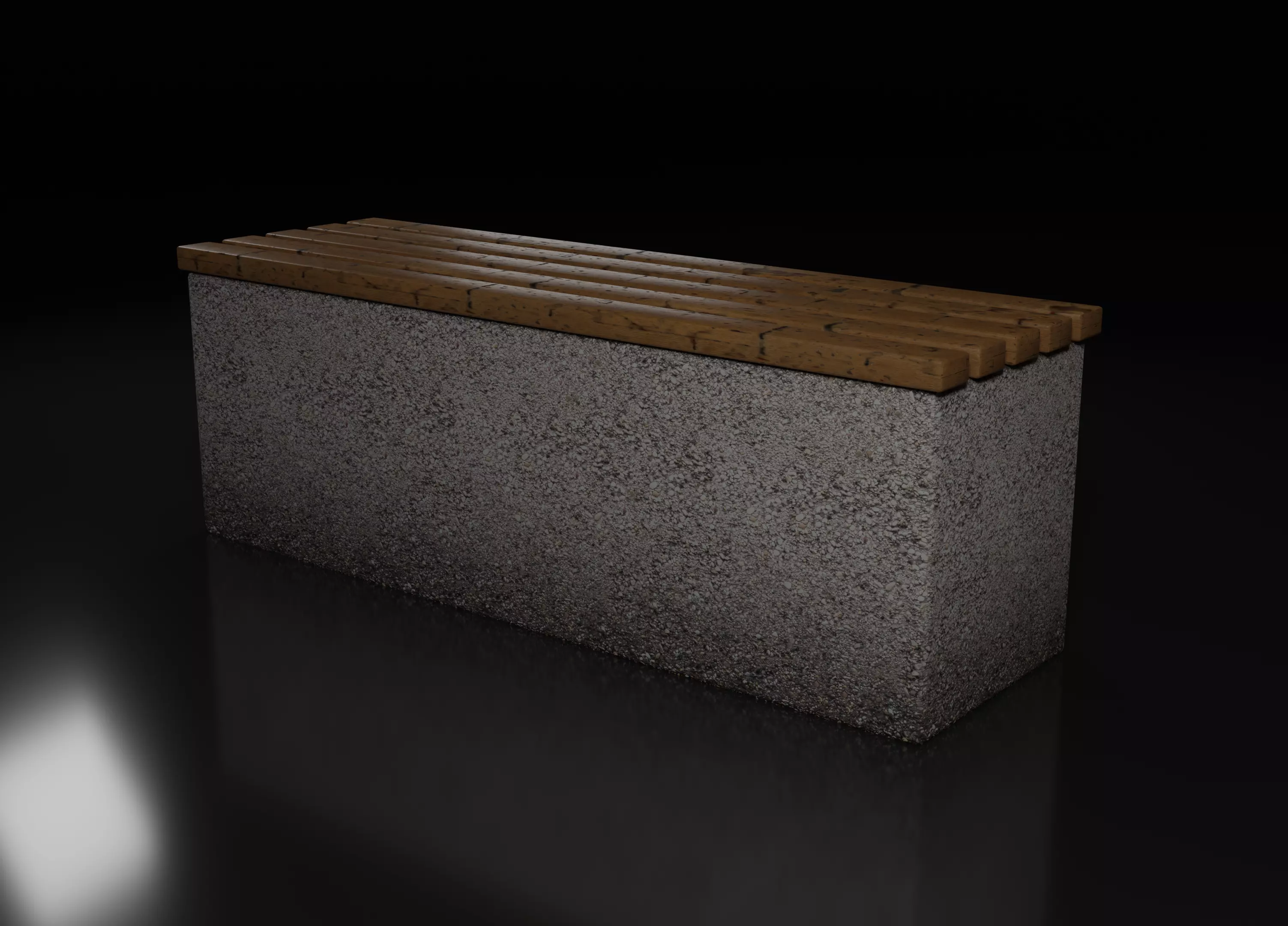 Gravel based park bench Free low-poly 3D model_0