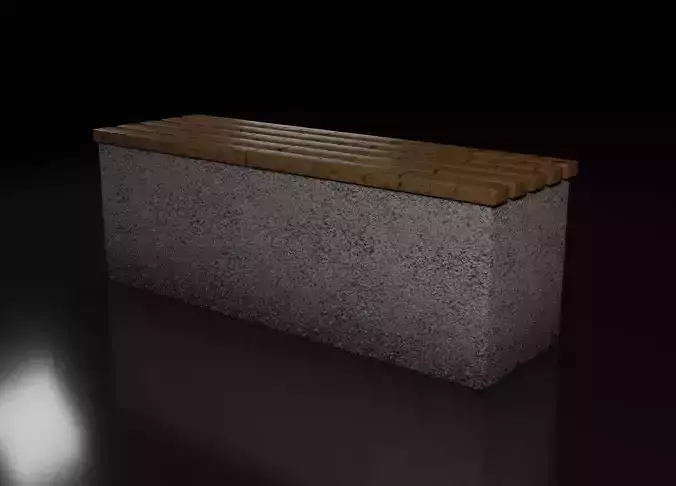 Gravel based park bench  Free low-poly 3D model