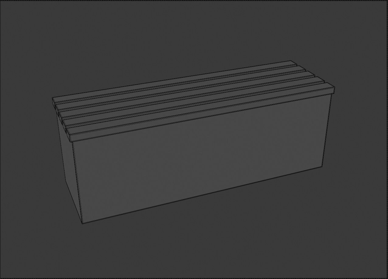 Gravel based park bench Free low-poly 3D model_2