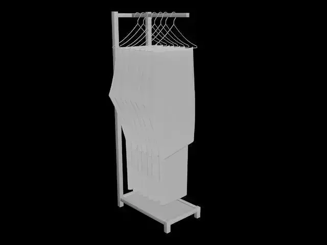 folded hanging jeans pants trousers rack 3D model