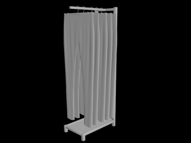 folded hanging jeans pants trousers rack 3D model 3D model_3