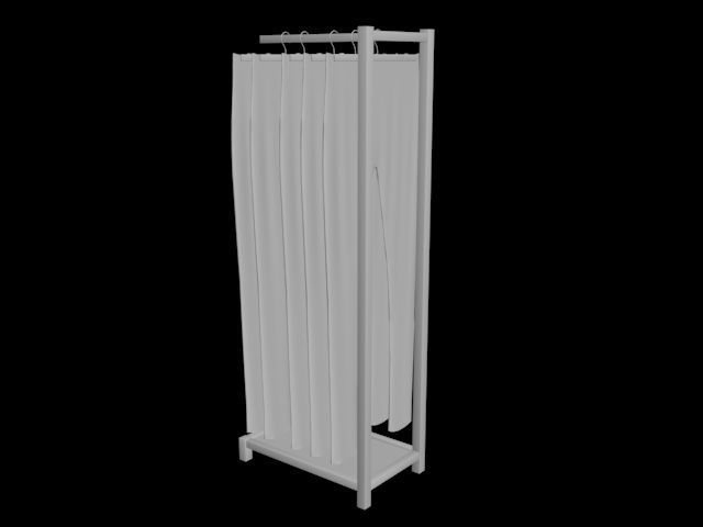 folded hanging jeans pants trousers rack 3D model 3D model_2