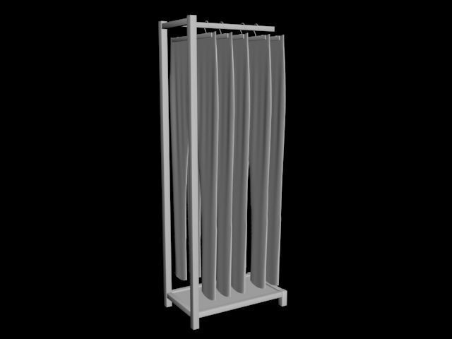 folded hanging jeans pants trousers rack 3D model 3D model_1