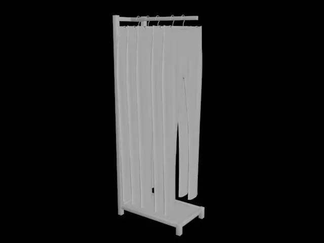 folded hanging jeans pants trousers rack 3D model 3D model_0