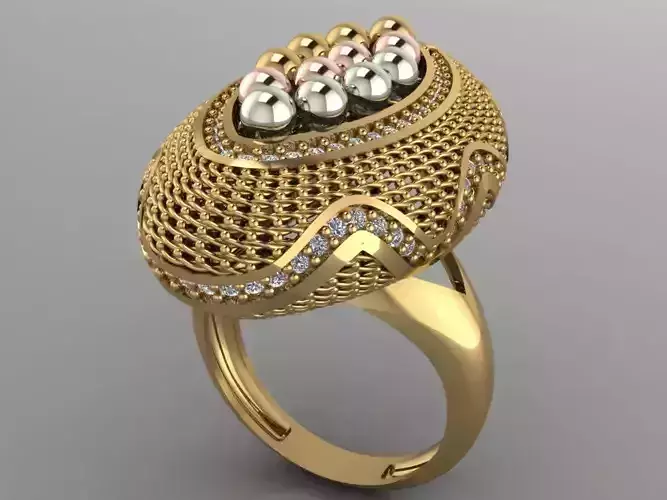 GC GOLD Y119- Diamond dorica gold Ring 