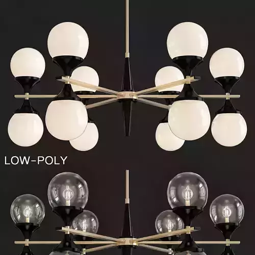 Ball Valley Arredoluce Chandelier low poly 3d model