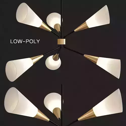 Bower LED Chandelier low poly 3d model