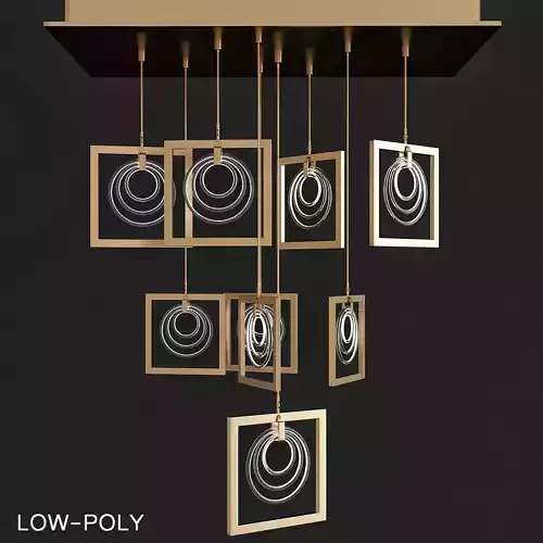 Bronx Ivy Luman Glass Rings Light LED Pendant  low poly 3d model